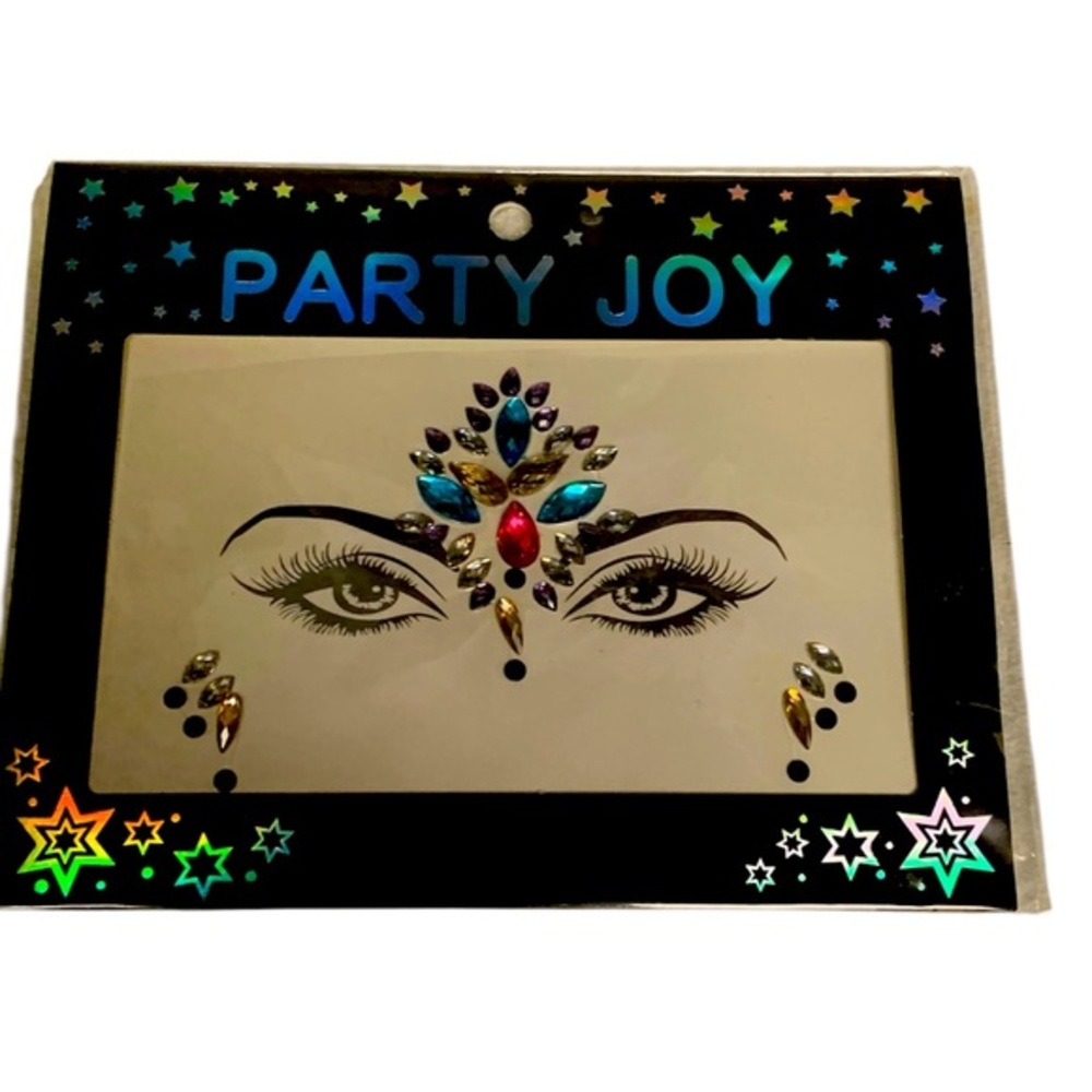 Party Joy Turquoise, Pink And Iridescent Face Jewels